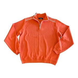 St Croix Knit Orange 1/4 Zip Sweater Large